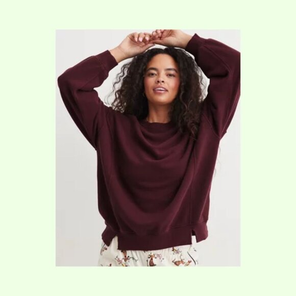 Aerie "The Chill Crew" Sweatshirt, Maroon/Burgundy, Size L - Picture 4 of 4